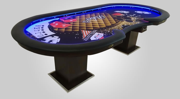 Mesa de Poker com USB para Celulares e Tecido de Cassino - Pro13